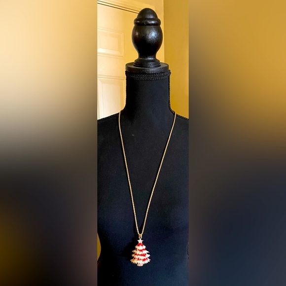 Betsey Johnson Christmas Tree Necklace Pendant and Chain - Picture 1 of 7